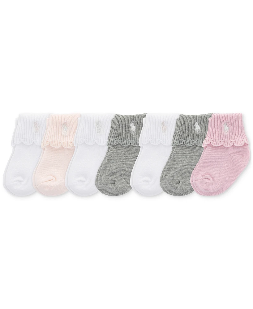 Polo Ralph Lauren Baby Girls Polo Baby Essential Socks, 7 Pack