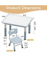 gaomon Adjustable Kids Table & 4 Ergonomic Chairs Set