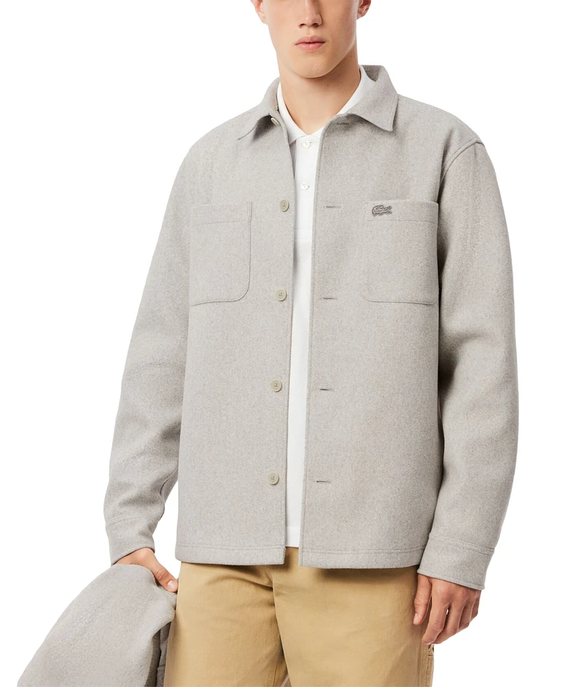 Lacoste Men's Oversized Flannel Button-Front Overshirt