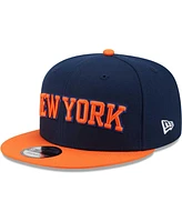 New Era Men's Navy/Orange New York Knicks Jersey Hook Statement Edition 9FIFTY Snapback Hat