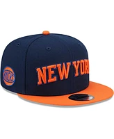 New Era Men's Navy/Orange New York Knicks Jersey Hook Statement Edition 9FIFTY Snapback Hat