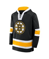 Fanatics Men's Black Boston Bruins Inside Line Fleece Pullover Hoodie