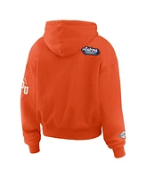 Wear by Erin Andrews Women's Orange Houston Astros Patch Quarter-Zip Hoodie