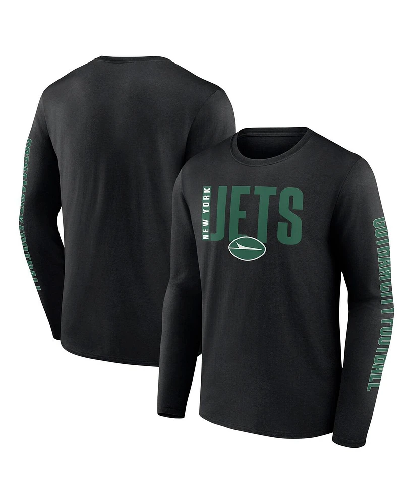 Fanatics Men's Black New York Jets Vision Long Sleeve T-Shirt