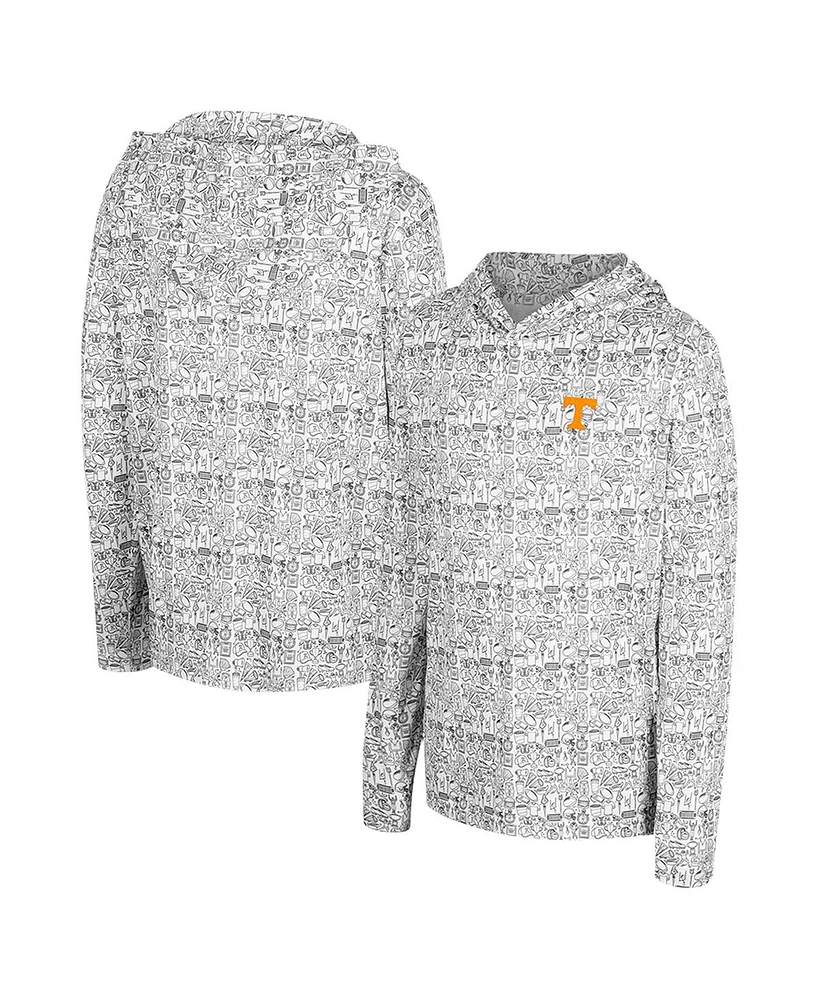 Colosseum Big Boys and Girls Gray Tennessee Volunteers All-Over Print Hoodie