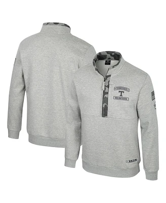 Colosseum Men's Heather Gray Tennessee Volunteers Oorah Oht Military Appreciation Fleece Quarter-Zip Jacket