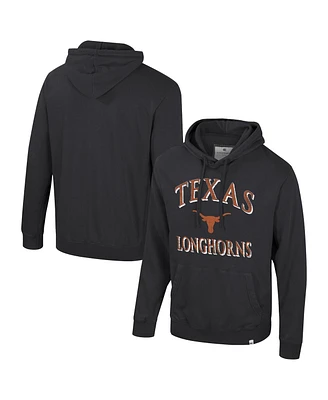 Colosseum Men's Black Texas Longhorns Big Tall Cap E-Tan Pullover Hoodie