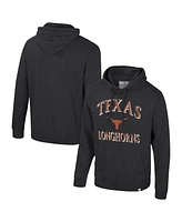 Colosseum Men's Black Texas Longhorns Big Tall Cap E-Tan Pullover Hoodie