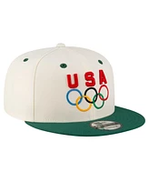 New Era Men's Cream/Hunter Green Team Usa Chrome 9FIFTY Snapback Hat