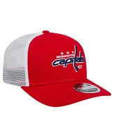 New Era Men's Red/White Washington Capitals Core Trucker 9SEVENTY Stretch-Snap Hat