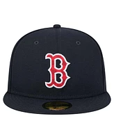 New Era Men's Navy Boston Red Sox Checkered Undervisor 59FIFTY Fitted Hat