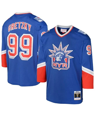 Mitchell & Ness Big Boys and Girls Wayne Gretzky New York Rangers 1996/97 Blue Line Player Jersey