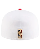 New Era Men's White/Red Golden State Warriors 2024/25 Classic Edition Jersey Hook 59FIFTY Fitted Hat