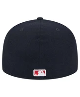 New Era Men's Navy Boston Red Sox Checkered Undervisor 59FIFTY Fitted Hat