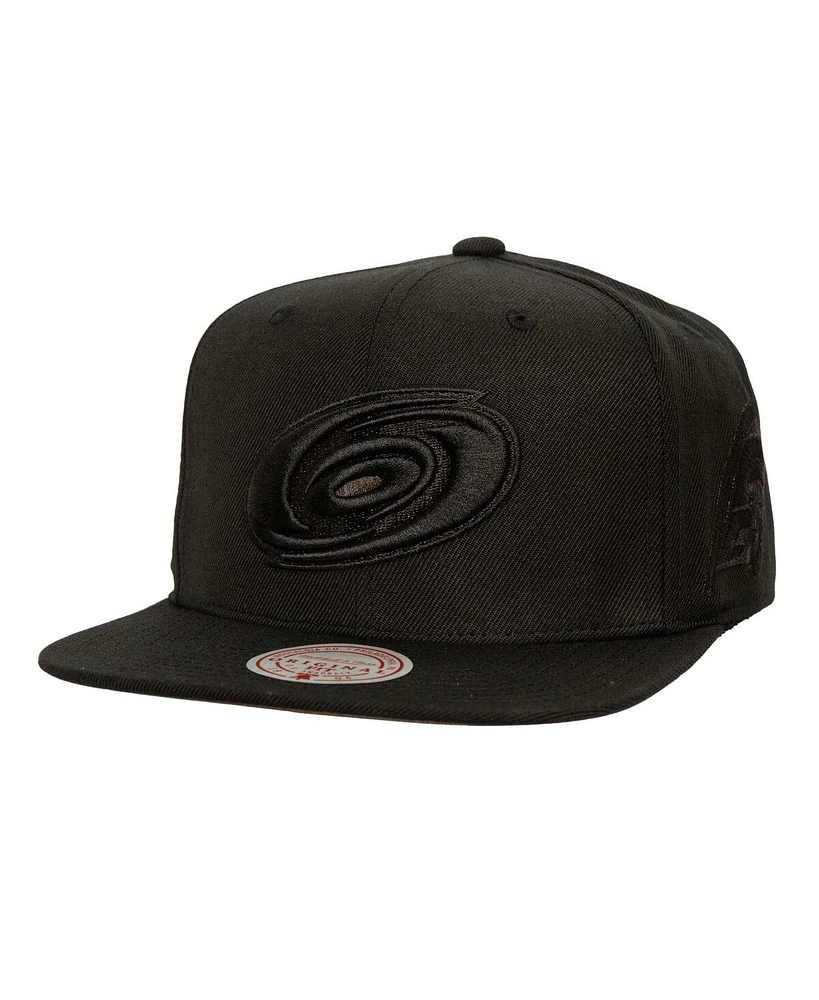 Mitchell & Ness Men's Black Carolina Hurricanes Soul Strike Cultivated Pearl Tonal Snapback Hat