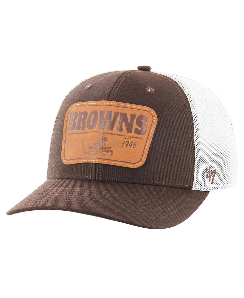 '47 Brand Men's Brown/White Cleveland Browns Thrash Trophy Flex Hat