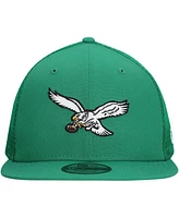 New Era Men's Kelly Green Philadelphia Eagles Throwback Main Trucker 9FIFTY Snapback Hat