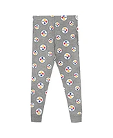 Outerstuff Preschool Heather Gray Pittsburgh Steelers Long Sleeve T-Shirt and Pants Sleep Set