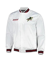 Mitchell & Ness Men's White Dallas Burn City Full-Snap Satin Jacket