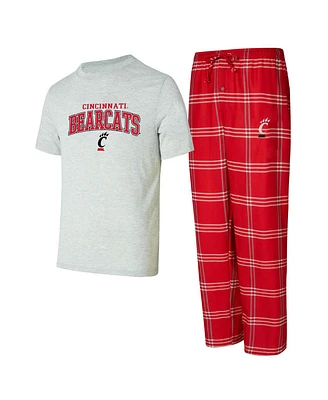 Concepts Sport Men's Red/Gray Cincinnati Bearcats T-Shirt Pants Sleep Set