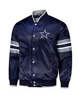 Starter Men's Navy Dallas Cowboys Scout I Full-Snap Varsity Jacket