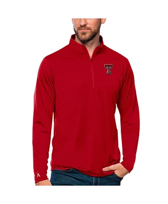Antigua Men's Red Texas Tech Raiders Tribute Quarter-Zip Top