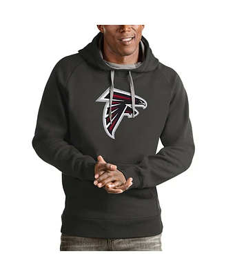 Antigua Men's Charcoal Atlanta Falcons Victory Pullover Hoodie