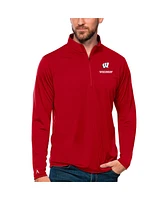 Antigua Men's Red Wisconsin Badgers Tribute Quarter-Zip Top
