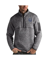 Antigua Men's Charcoal Indianapolis Colts Fortune Quarter-Zip Pullover Jacket