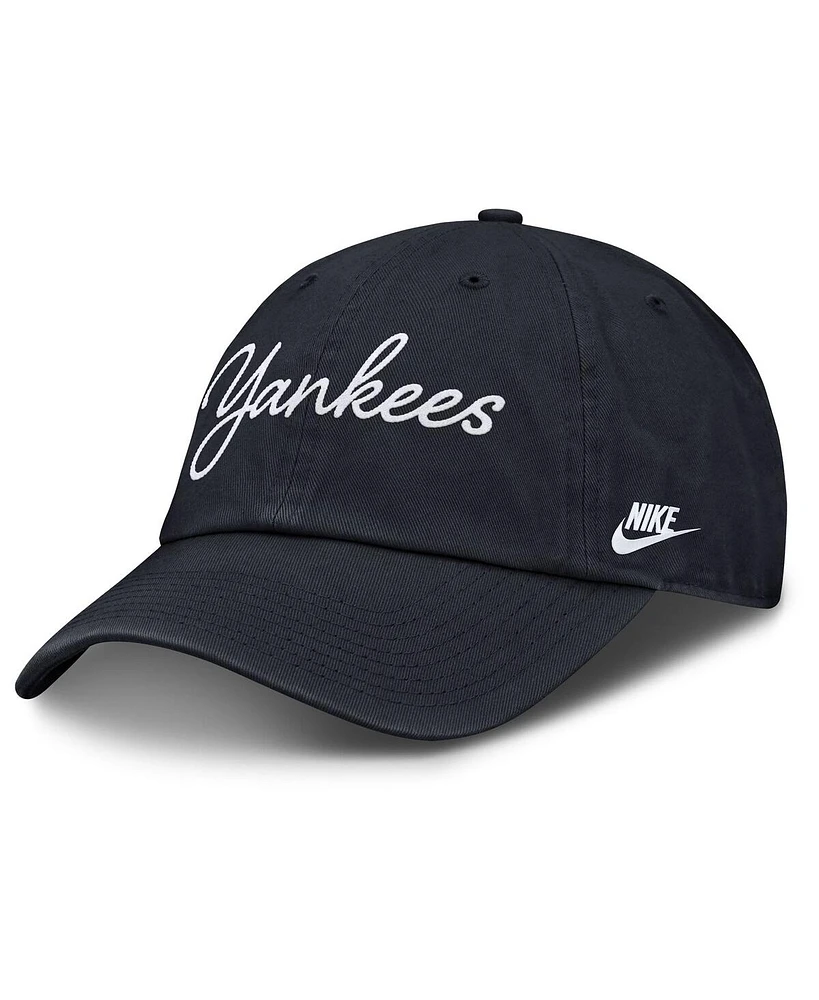 Nike Women's Navy New York Yankees Cooperstown Club Script Adjustable Hat