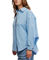 Free People Women's Striped Varsity Vibes Shirt