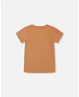 Deux par Toddler Boys Printed Organic Cotton Tee Orange Sunset - Toddler|Child