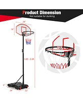 Gymax Basketball System Hoop Stand Backboard w/ Adjustable Height Wheels & 2 Nets