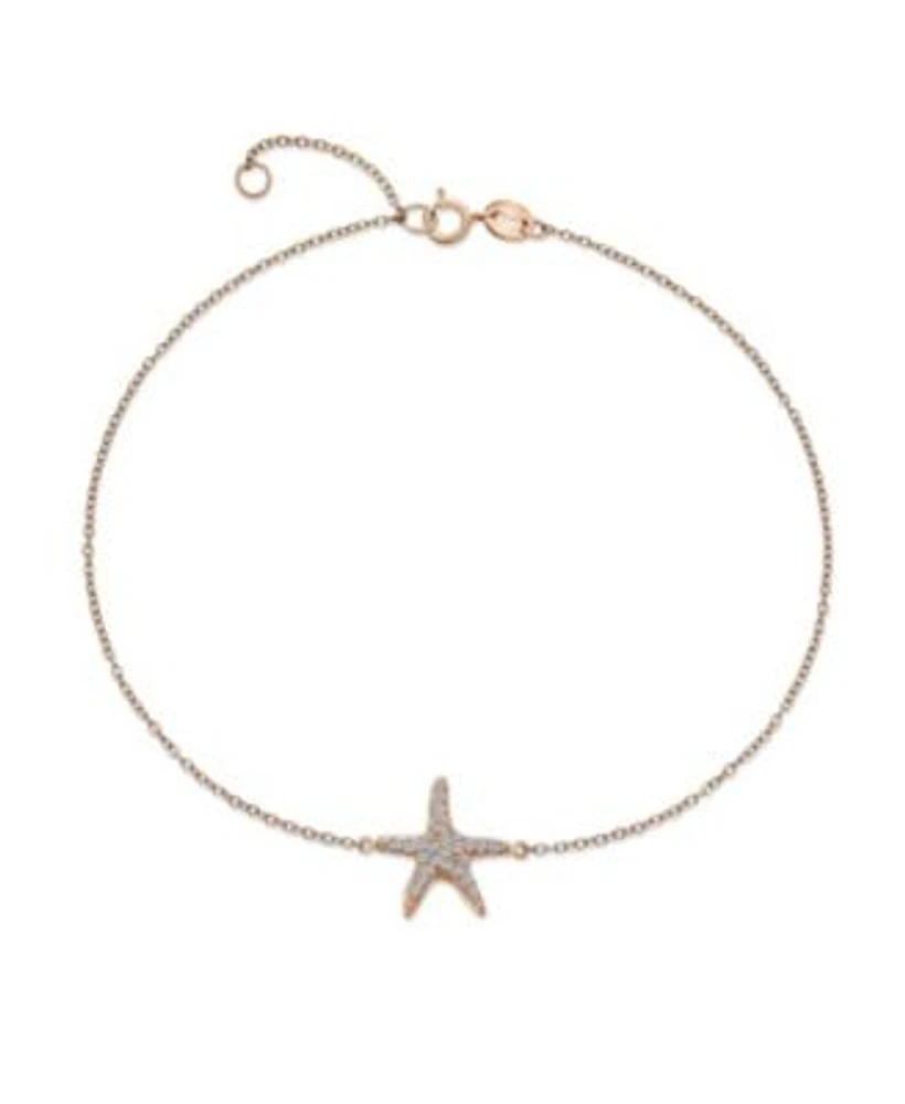 Bling Jewelry Vacation Beach Cz Starfish Anklet Ankle Bracelet Sterling Silver