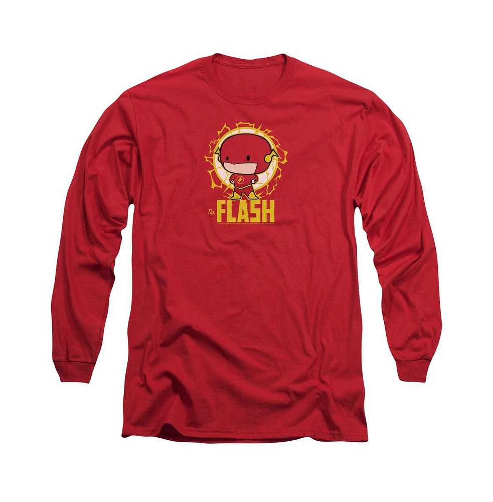 Flash Men's Dc Comics Chibi Long Sleeve Adult Tee / T-Shirt