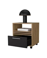 Fm Furniture Saxon Nightstand with a Drawer and Open Storage