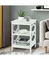 Gouun 2 Pieces 3-tier Nightstand Sofa Side End Accent Table Storage Display Shelf