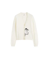 Chinti & Parker Women's Meets Peanuts Snoopy Peek Pocket Wool Cashmere Cardigan