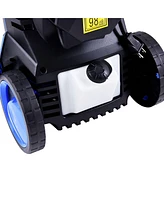 Mecale 3000PSI Electric Pressure Washer, Portable High Power Washer w/ 5 Nozzles, Hose Reel, Soap Bottle, 2 Gpm 2000W (Blue)