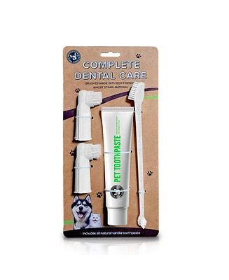 P.t. Supply Co. Eco-Friendly Pet Dental Care Kit, Toothbrush and Toothpaste Made with Sustainable Wheat Straw Material