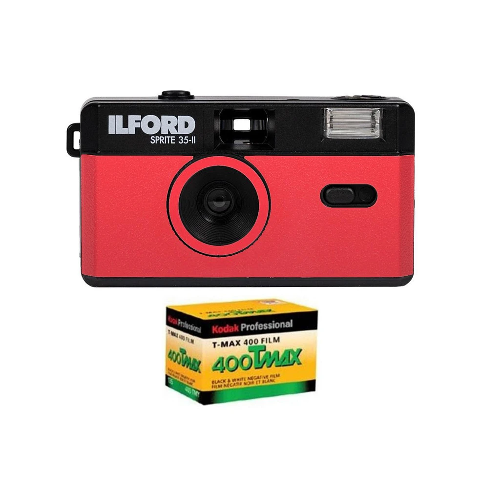 Ilford Sprite 35-ii Reusable/Reloadable 35mm Analog Film Camera with Kodak Film