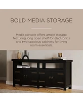 Maven Lane Luca Rustic Wooden Media Unit