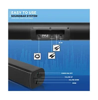 Pyle Wave Base Bluetooth Soundbar Speaker System With Remote, Aux, Optical Input