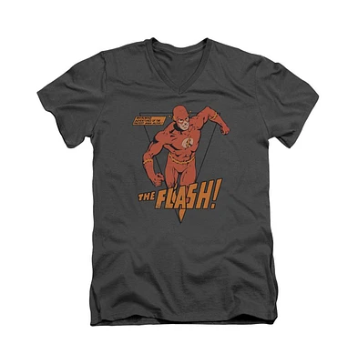 Flash Men's Dc Dc Comics Whirlwind Short Sleeve Adult V Neck Premium Cotton Tee / T-Shirt