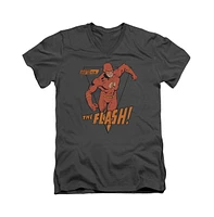 Flash Men's Dc Comics Whirlwind Short Sleeve Adult V Neck Premium Cotton Tee / T-Shirt