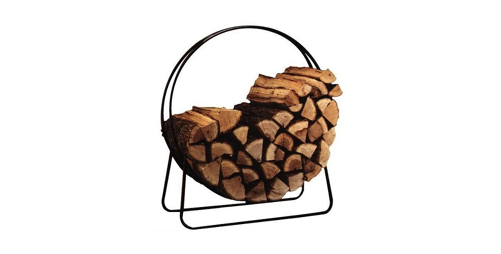 Slickblue Round Circular Hoop Firewood Log Storage Rack for Indoor/Outdoor Use