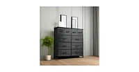 Wlive Fabric Dresser for Bedroom Storage Drawer UnitDresser with 10 Deep Drawers Office College Dorm