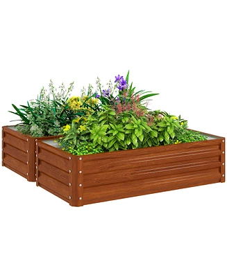 Outsunny Raised Garden Bed Vegetable Planter Flower Gardening Box Patio