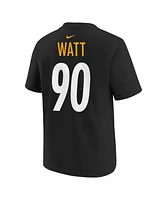 Nike Big Boys and Girls T.j. Watt Black Pittsburgh Steelers Player Name Number T-Shirt