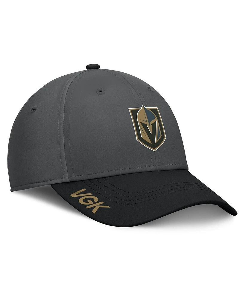 Fanatics Men's Gray/Black Vegas Golden Knights Authentic Pro Rink Flex Hat